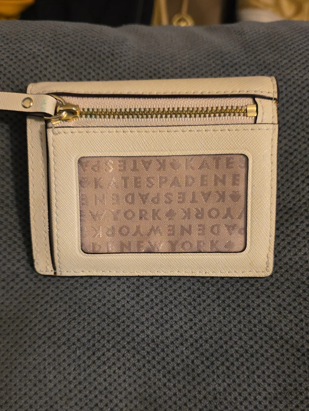 Kate Spade New York Cream Leather Small Crossbody Wallet